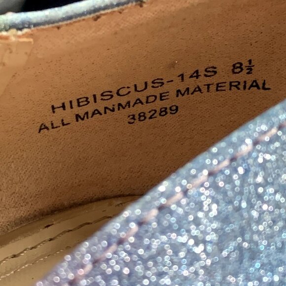 Anne Michelle Hibiscus Heels Womens 8.5 Pastel Rainbow Glitter Mermaid Stiletto - Picture 8 of 16